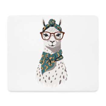 Funny Llama Alpaca Mother Design - Mouse Pad (horizontal) - white - Front
