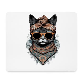 Niedliche Katzenmama Katzenmutter mit Stil - Mousepad (Querformat) - Weiß - Vorne