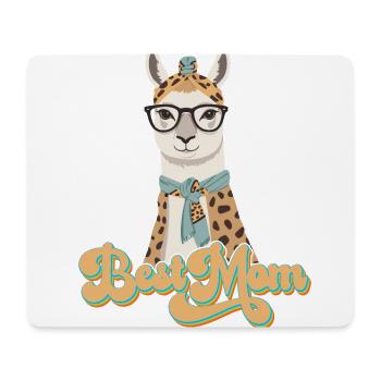 Lama aimant maman drôle maman Design - Tapis de souris (format paysage) - blanc - Devant