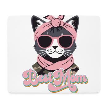 Cat Mom With Style Best Mom Cute Cat - Mouse Pad (horizontal) - white - Front