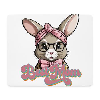 Maman Lapin Mignon Lapin Maman Mignon Lapin de Pâques - Tapis de souris (format paysage) - blanc - Devant