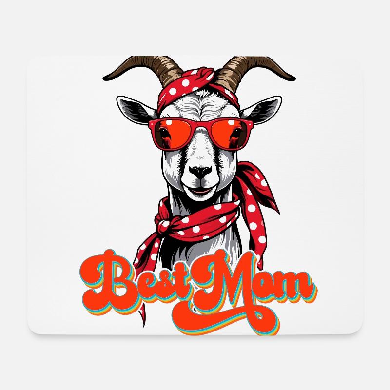 Best Mom Lustige Mama Ziege Perfekt Zum Muttertag - Mousepad (Querformat) - Weiß