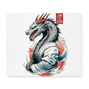 Japanese Dragon Vintage Style with Kanji Sign - Mouse Pad (horizontal) - white - Front