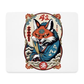 Masque Kitsune Japonais Anime Kawaii Renard Fantôme - Tapis de souris (format paysage) - blanc - Devant