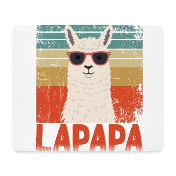 Lapapa Lustiger Lama Vater Perfekter Style - Mousepad (Querformat) - Weiß - Vorne