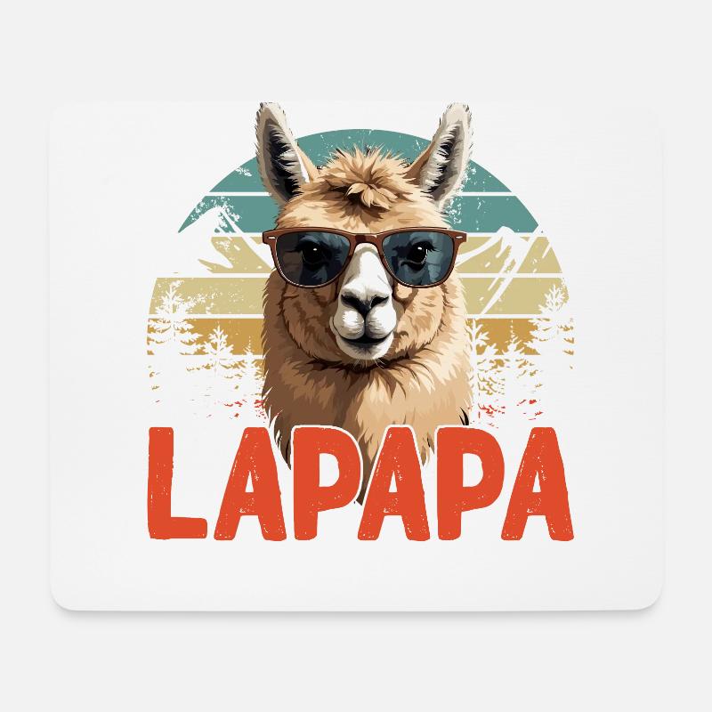Lapapa Lustiger Lama Vater Perfekter Style - Mousepad (Querformat) - Weiß