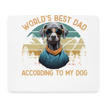 Meilleur chien du monde papa braque de Weimar Funny Dogs - Tapis de souris (format paysage) - blanc - Devant
