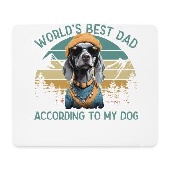 Meilleur chien papa au monde Amoureux des chiens de Weimar - Tapis de souris (format paysage) - blanc - Devant