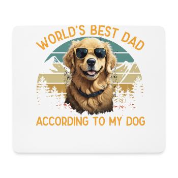 World Best Dog Dad Golden Retriever Funny - Mouse Pad (horizontal) - white - Front