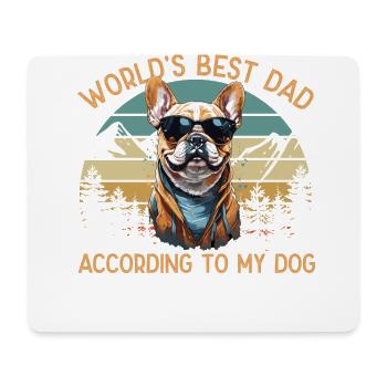 Welt Bester Hundepapa Französische Bulldogge Liebe - Mousepad (Querformat) - Weiß - Vorne