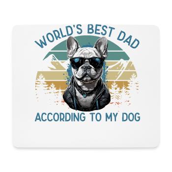 Welt Bester Hundepapa Französische Bulldogge - Mousepad (Querformat) - Weiß - Vorne