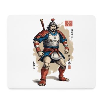 Vintage Ukiyo-E Style Japanese Samurai Artwork - Mouse Pad (horizontal) - white - Front