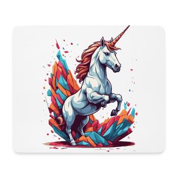 Einzigartiges Einhorn Fantasie Leuchtende Farben - Mousepad (Querformat) - Weiß - Vorne