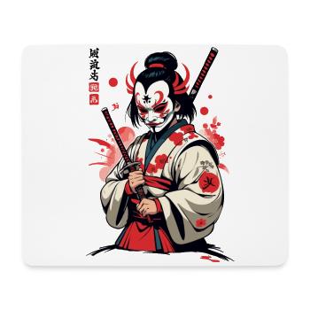 Oni Demons Masque Samouraï Culture démoniaque japonaise - Tapis de souris (format paysage) - blanc - Devant