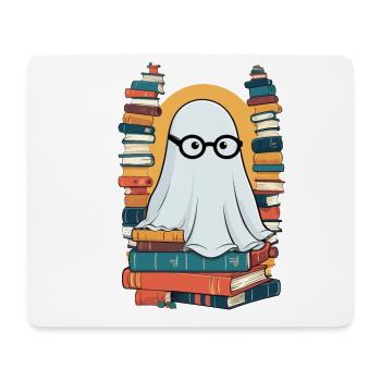 Lesendes Halloween Gespenst Buchliebhaber Stil - Mousepad (Querformat) - Weiß - Vorne