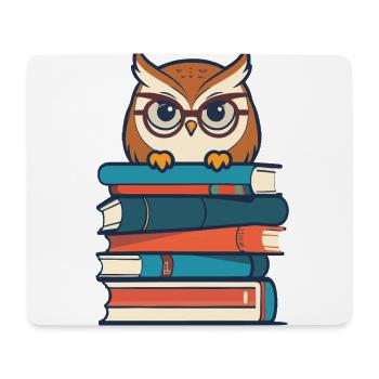Books Owl Cute Book Illustration Owls Lover - Mouse Pad (horizontal) - white - Front