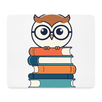 Bücher Eule Eulen Liebhaber Leseratte Illustration - Mousepad (Querformat) - Weiß - Vorne
