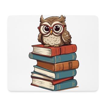 Bücher Eule Für Eulen Liebhaber Und Leseratten - Mousepad (Querformat) - Weiß - Vorne