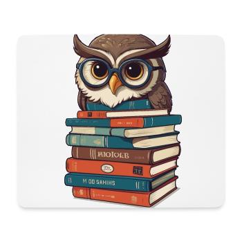 Eulen Liebhaber Süße Buch Illustration - Mousepad (Querformat) - Weiß - Vorne