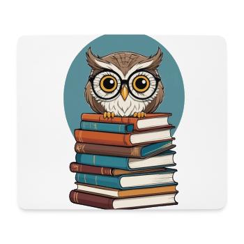 Süße Buch Illustration Eule Bücherliebhaber - Mousepad (Querformat) - Weiß - Vorne