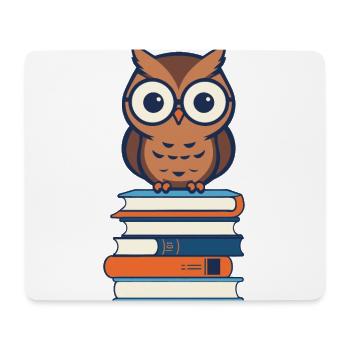 Books Owl Owls Lover Cute Book Illustration - Mouse Pad (horizontal) - white - Front