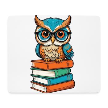 Bücher Eule Lustiger Buch Liebhaber Illustration - Mousepad (Querformat) - Weiß - Vorne