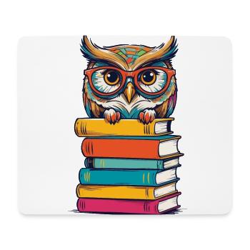 Livres Hibou Mignon Livre Illustration Littérature - Tapis de souris (format paysage) - blanc - Devant