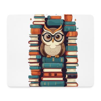 Bücher Eule Süße Buch Illustration Lesender Kauz - Mousepad (Querformat) - Weiß - Vorne