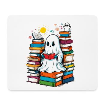Reading Halloween Ghost Book Lover Style - Mouse Pad (horizontal) - white - Front