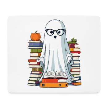 Book Lover Style Reading Halloween Ghost - Mouse Pad (horizontal) - white - Front