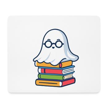 Buchliebhaber Stil Lesendes Halloween Gespenst - Mousepad (Querformat) - Weiß - Vorne