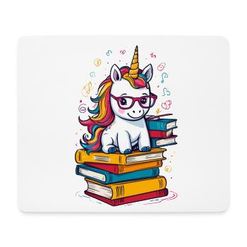 Unicorn Fantasy Stories Cute Bookworm - Mouse Pad (horizontal) - white - Front