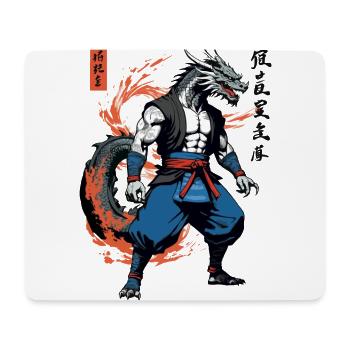Dragon Samurai Vintage Ukiyo-e Style Artwork - Mouse Pad (horizontal) - white - Front