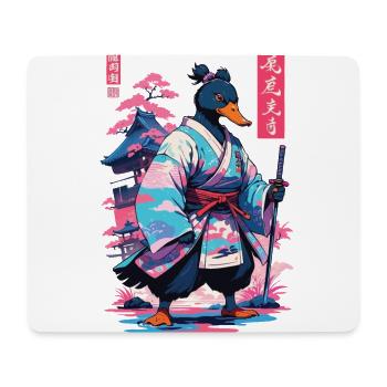 Samurai Duck Aesthetic Vaporwave Style Japanese - Mouse Pad (horizontal) - white - Front