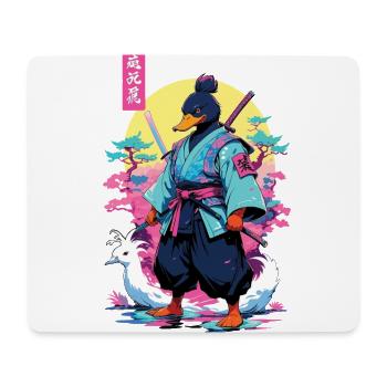 Samurai Ente Aesthetic Vaporwave Stil Japan Kunst - Mousepad (Querformat) - Weiß - Vorne