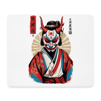 Oni Démon Masque Samouraï Japonais Oeuvre - Tapis de souris (format paysage) - blanc - Devant