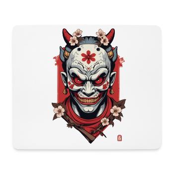 Oni Masque Démon Samouraï Japonais - Tapis de souris (format paysage) - blanc - Devant