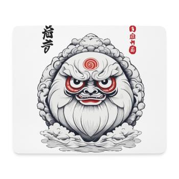 Japanischer Daruma Ästhetik Vintage Design - Mousepad (Querformat) - Weiß - Vorne