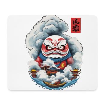 Japanischer Daruma Aesthetic Yokai Design - Mousepad (Querformat) - Weiß - Vorne