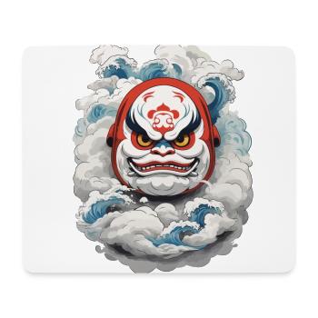 Japanischer Daruma Aesthetic Yokai Vintage - Mousepad (Querformat) - Weiß - Vorne