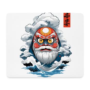 Japanischer Daruma Ästhetik Vintage Yokai - Mousepad (Querformat) - Weiß - Vorne