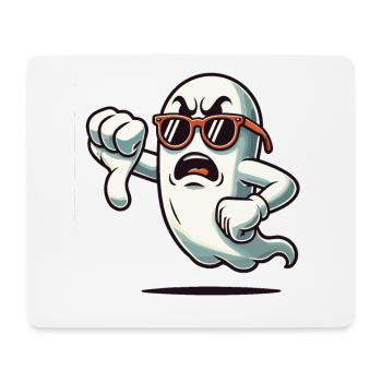 Cool Ghost Gives Thumbs Down Funny Halloween - Mouse Pad (horizontal) - white - Front