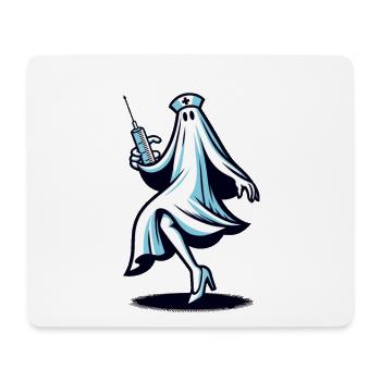 Lustige Krankenschwester Gruselige Geisterjagd - Mousepad (Querformat) - Weiß - Vorne