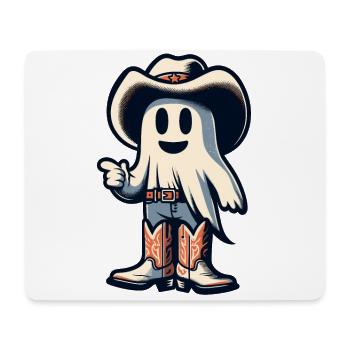 Funny Cowboy Ghost Hunter Hat Boots Halloween - Mouse Pad (horizontal) - white - Front
