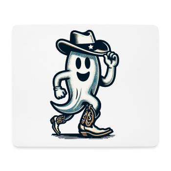 Funny Cowboy Ghost Halloween Party - Mouse Pad (horizontal) - white - Front
