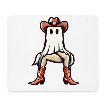 Funny Ghost Cowboy girl Boots Cowboy Hat - Mouse Pad (horizontal) - white - Front