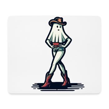 Lustiger Halloween Girl Geist Stiefel Cowboy Hut - Mousepad (Querformat) - Weiß - Vorne