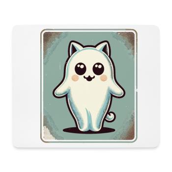 Niedliche Geister Katze Kawaii Geist Haustier - Mousepad (Querformat) - Weiß - Vorne