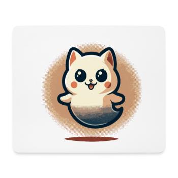 Niedliche Geister Katze Kawaii Geist Haustier - Mousepad (Querformat) - Weiß - Vorne
