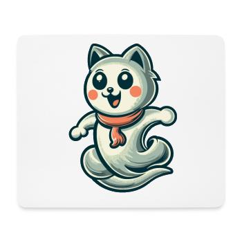 Niedliche Geister Katze Kawaii Geist Haustier - Mousepad (Querformat) - Weiß - Vorne